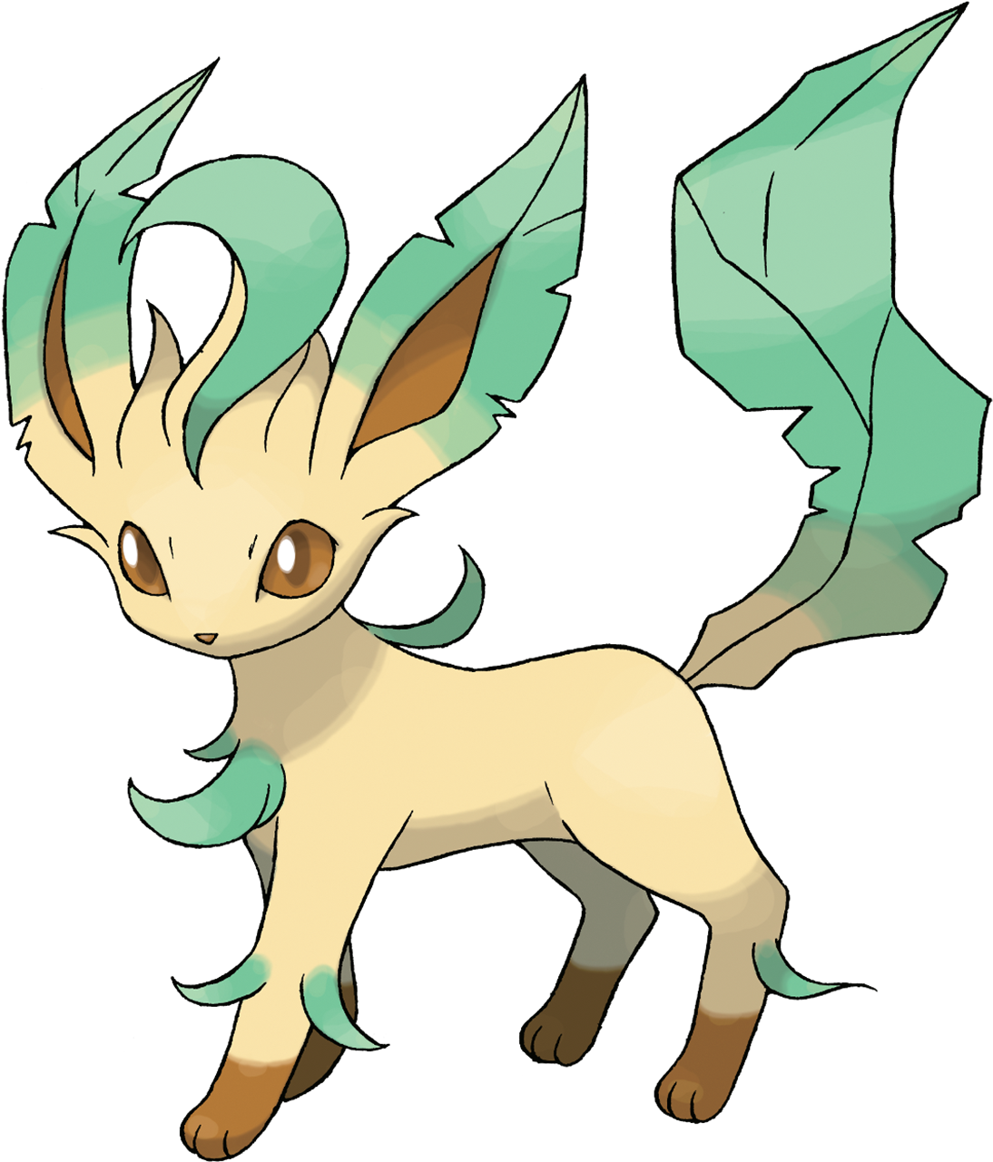 Clumsy, Sweet, Loving, Playful, Caring, Nice, And Overall - Pokemon Eevee Evolution Leafeon (1463x1350)