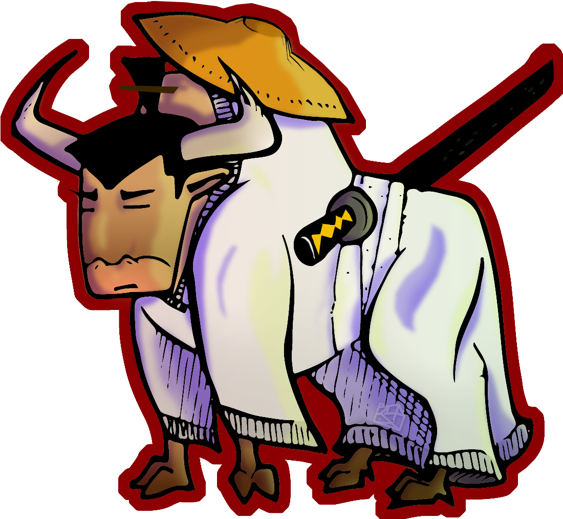 Samurai Yak - Cartoon (1218x1016)