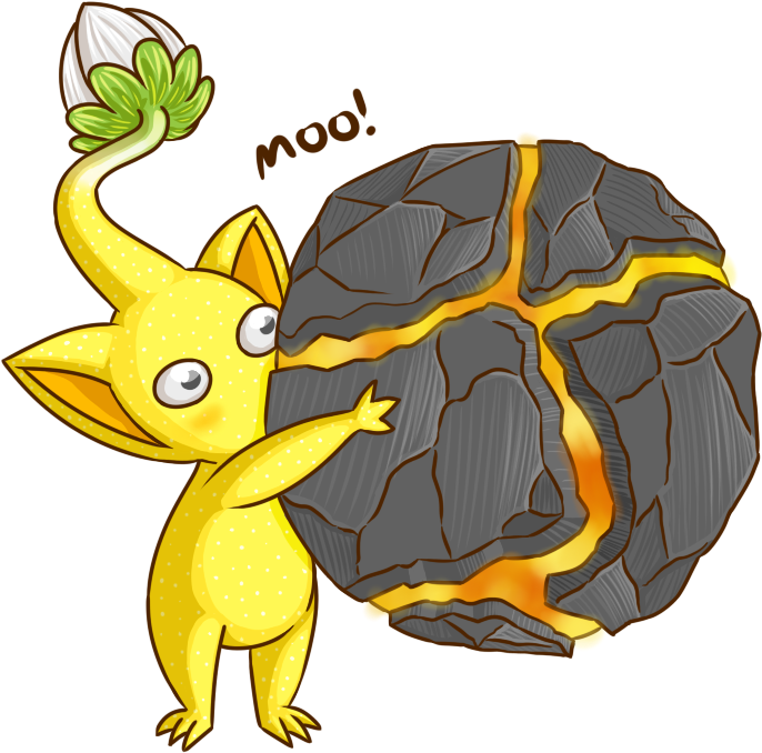 Bomb Rock By To Lazy For Username - Yellow Pikmin With Bombrock (805x706)