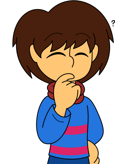 A Thinking Frisk I Guess By Gamingingreen13 - Cartoon (503x658)