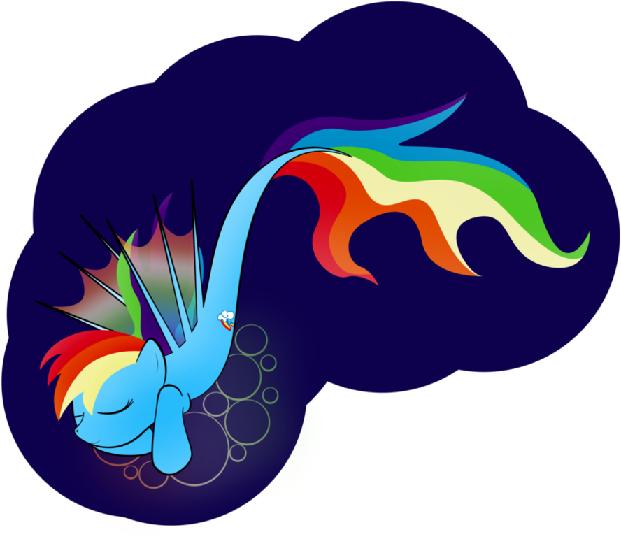 Rainbowdash Is A Lazy Seapony By Zomgitsalaura - Rainbow Dash As A Mermaid (894x894)