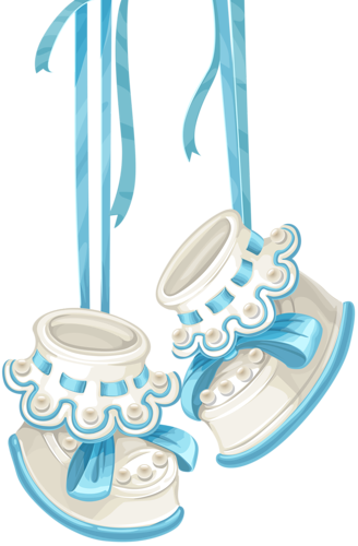 Baby Shower Card With Blue Booties And Lace [преобразованный] - Baby Memory Book It's A Girl: Baby Book Keepsake And (328x500)