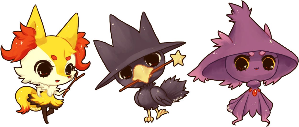 Pokemon Pokewitches By Onisuu - Cute Ghost Type Pokemon (1280x540)
