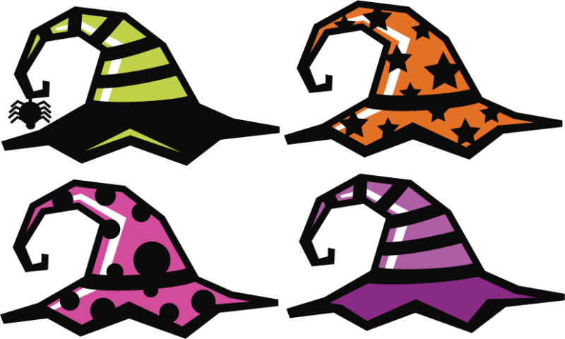 Witch Hat Set Svg Cut File Halloween Svg Cut Files - Witch Hats Clip Art (800x480)