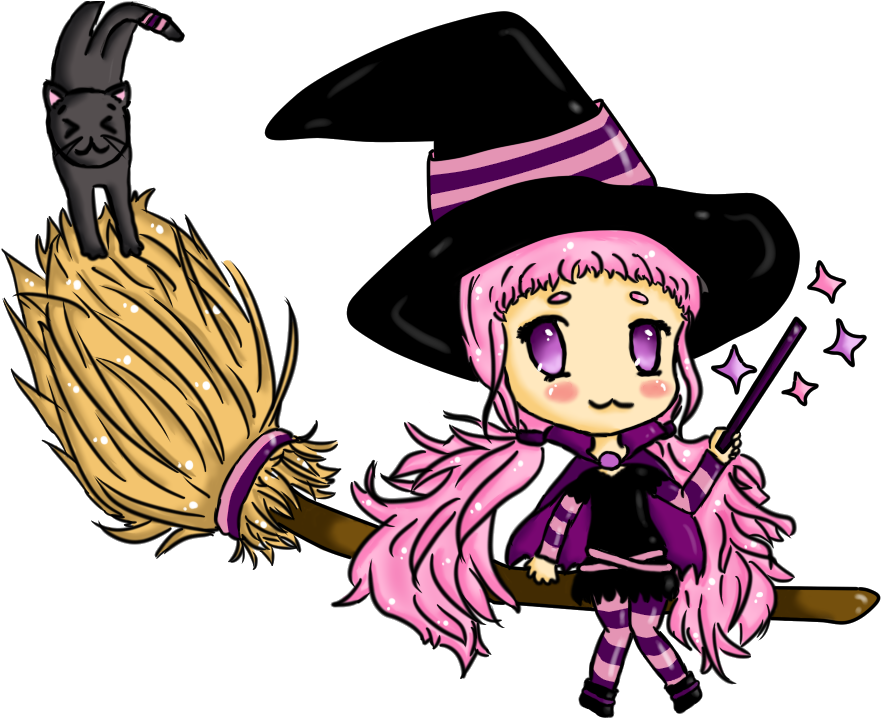Cute Witch Girl Cartoon Hot Girls Wallpaper - Illustration (1024x768)