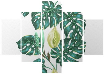 Seamless Pattern With Monstera Leaves - Monstera Deliciosa (400x400)