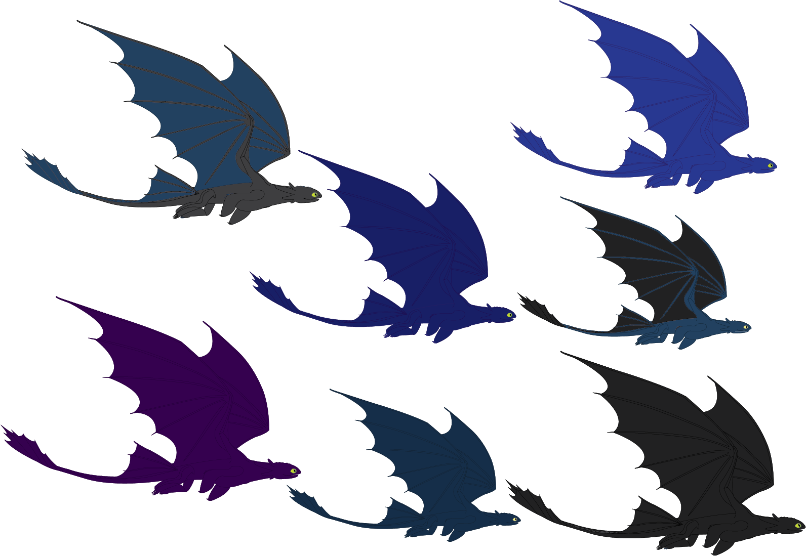 Toothless And Nightstar's Hatchlings - Flock (1592x1099)