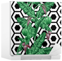 Seamless Pattern With Banana Leaves - Estampa Com Folha De Bananeira (400x400)