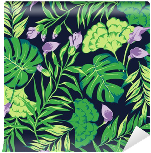 Vector Seamless Bright Colorful Tropical Pattern With - Tropics (400x400)