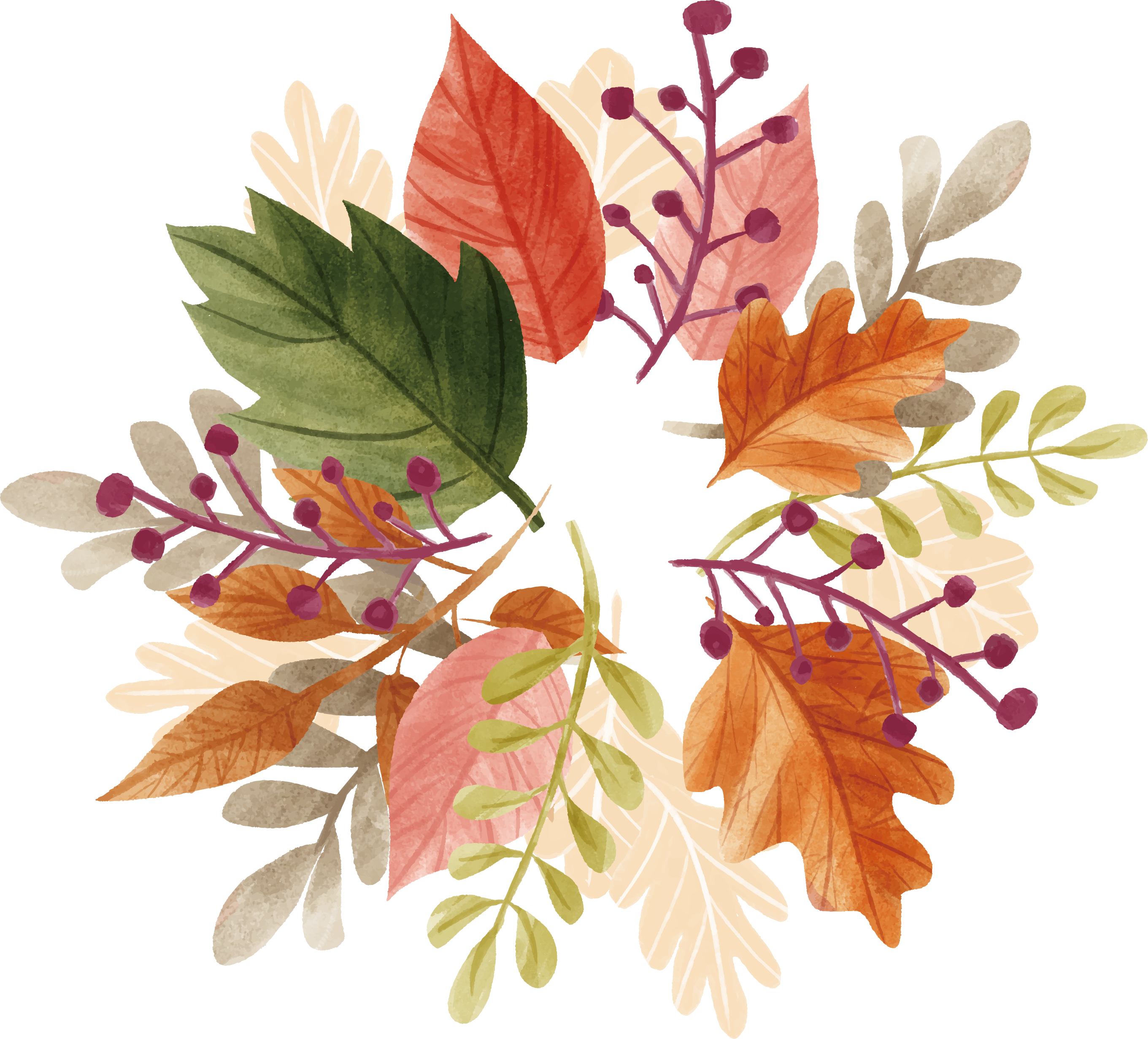 Watercolor Autumn Leaf Heading Box - Autumn Leaf Vector Png (2721x2461)