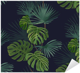 Seamless Pattern With Tropical Leaves - Tropical Climate (400x400)