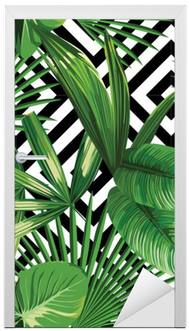 Tropical Palm Leaves Pattern, Geometric Background - Palm Leaves (400x400)