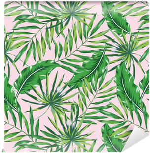 Green Palm Leaves On The Pink Background - Placemat (400x400)