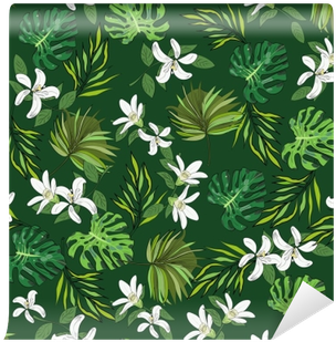 Seamless Vector Pattern Of Hand Drawn Flowers And Leaves - Wallpaper (400x400)
