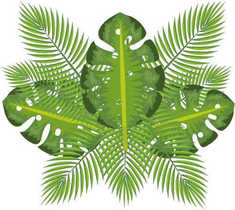 Tropical Leafs Pattern Background - Vector Graphics (550x550)