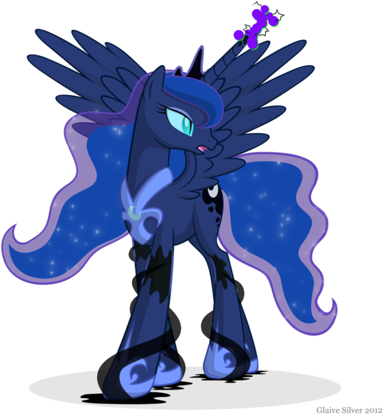 Princess Luna Dark Magic By Artist Glaive Silver - Mlp Nightmare Moon Good (1024x1024)