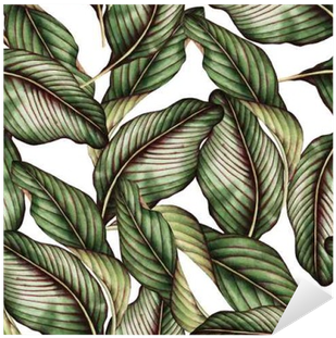 Seamless Floral Pattern With Tropical Leaves, Watercolor - Tropical Prints Seamless (400x400)