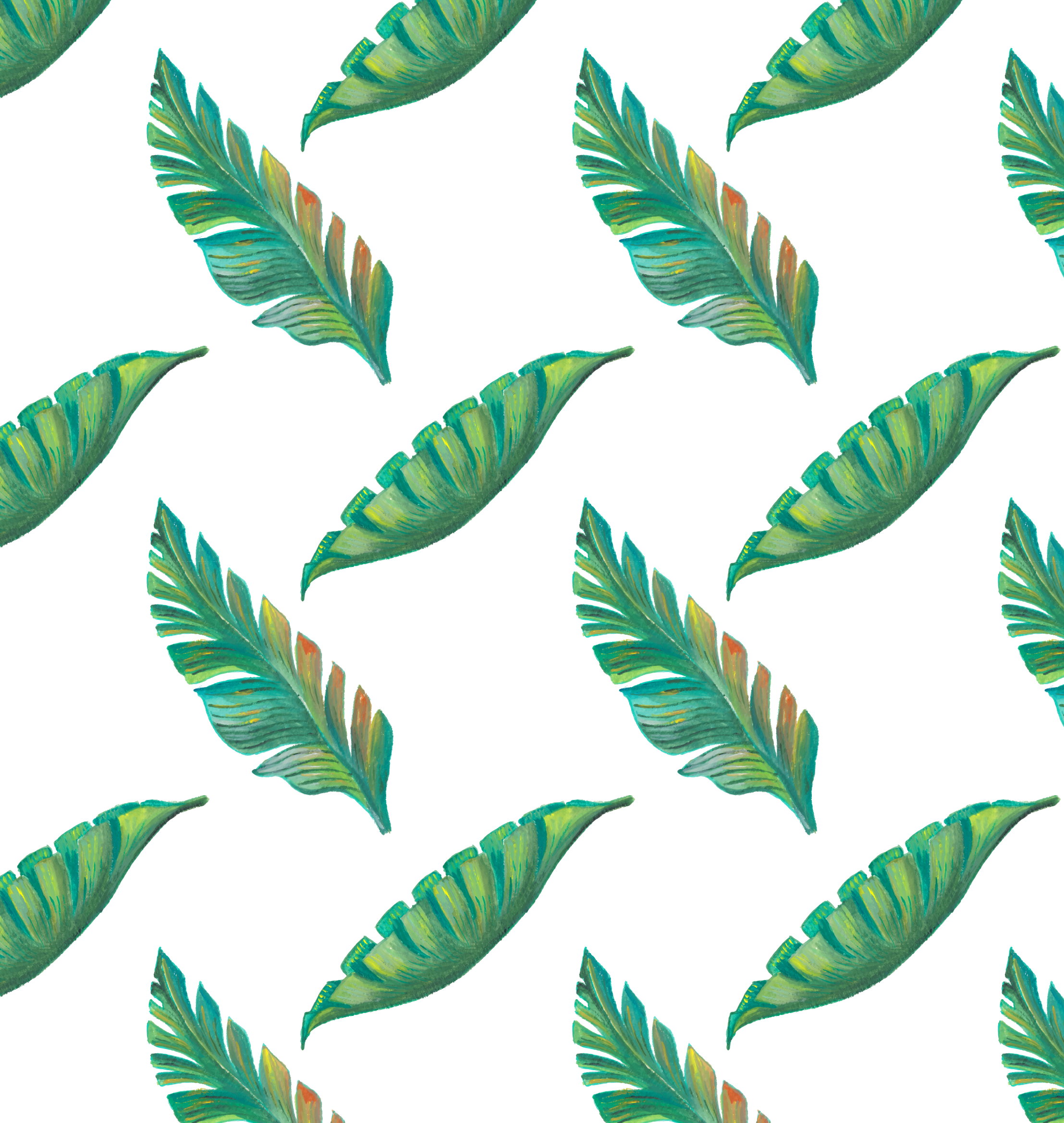 Leaf Tropics Drawing - Drawn Tropical Pattern Png (2215x2339)