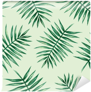 Watercolor Tropical Palm Leaves Seamless Pattern - Graphic Palm Pattern (400x400)