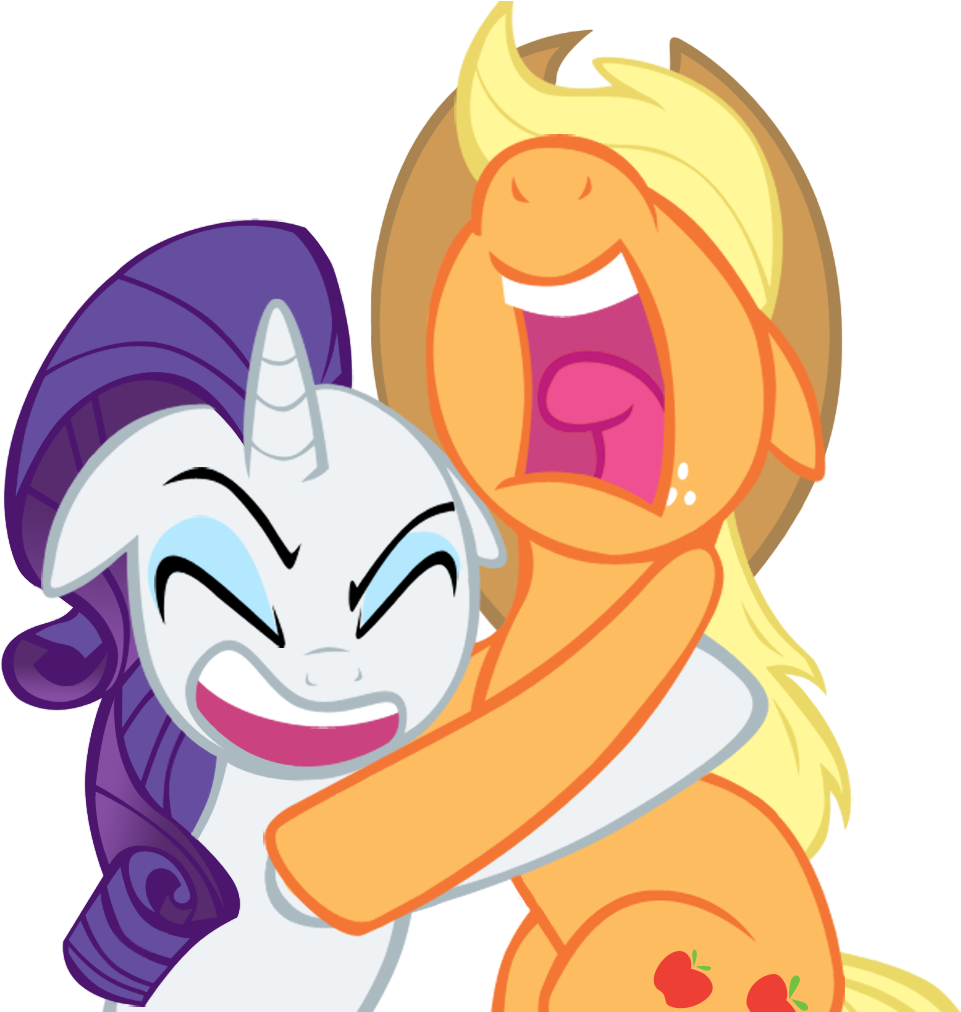 1c0 - Mlp Rarity And Applejack Vector (1000x1011)