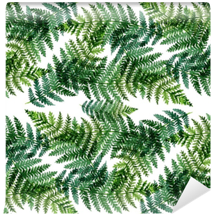 Tropical Watercolor Abstract Pattern With Fern Leaves - Watercolor Painting (400x400)