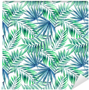 Watercolor Tropical Leaves Seamless Pattern Wall Mural - Watercolor Painting (400x400)