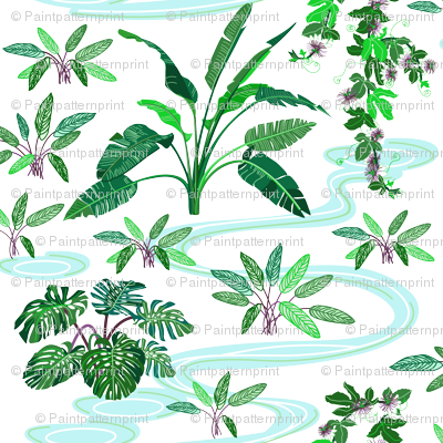 Tropical Plants Png Tropical Plant Wallpaper - Spoonflower (400x400)