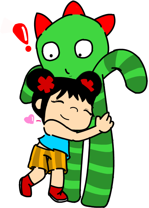 Surprise Hug By Nabby1999 - Cartoon (602x713)