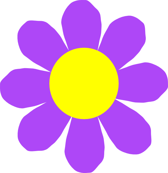 Purple Flower Clip Art At Clker - Animated Pictures Of Flowers (582x599)