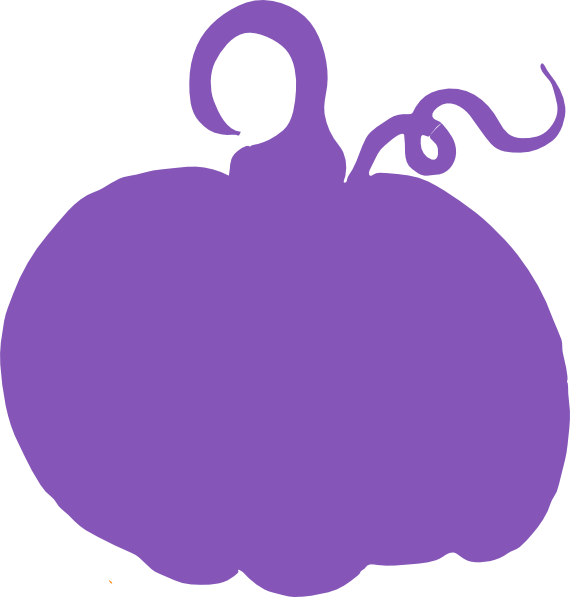 Purple Pumpkin Sihouette Clip Art - Pumpkin Clip Art (570x597)