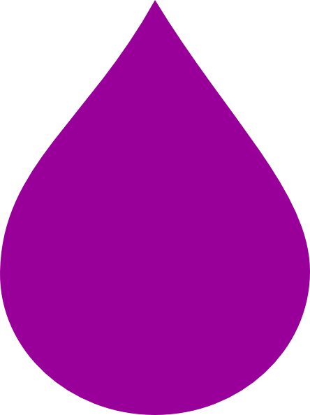 Teardrop Dark Purple Clip Art - Purple Raindrop Clipart (444x594)