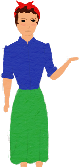 More Rosie The Riveter Drawings And Turnarounds - Standing (305x561)