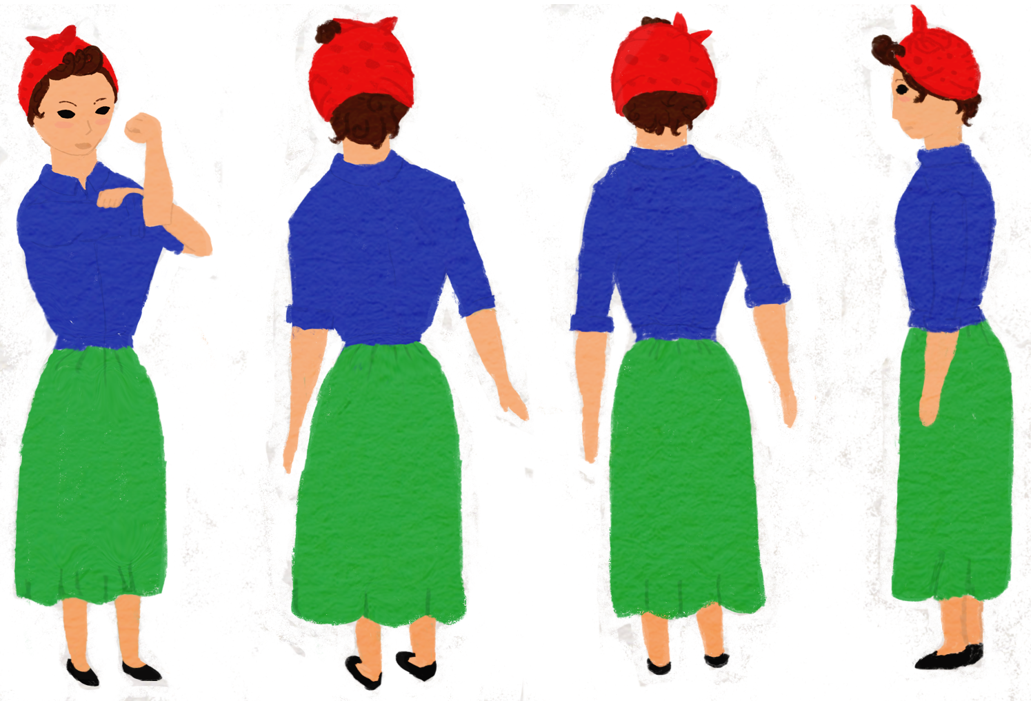 More Rosie The Riveter Drawings And Turnarounds - More Rosie The Riveter Drawings And Turnarounds (1495x1017)