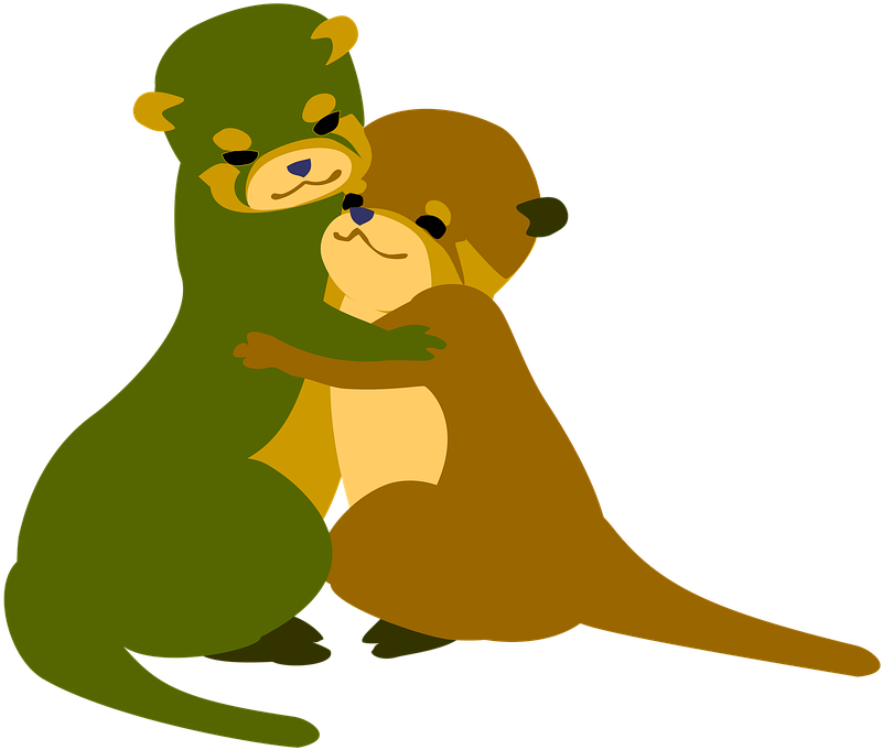Otter, Hugs, Love, Friendship, Good Friends - Otter (900x720)
