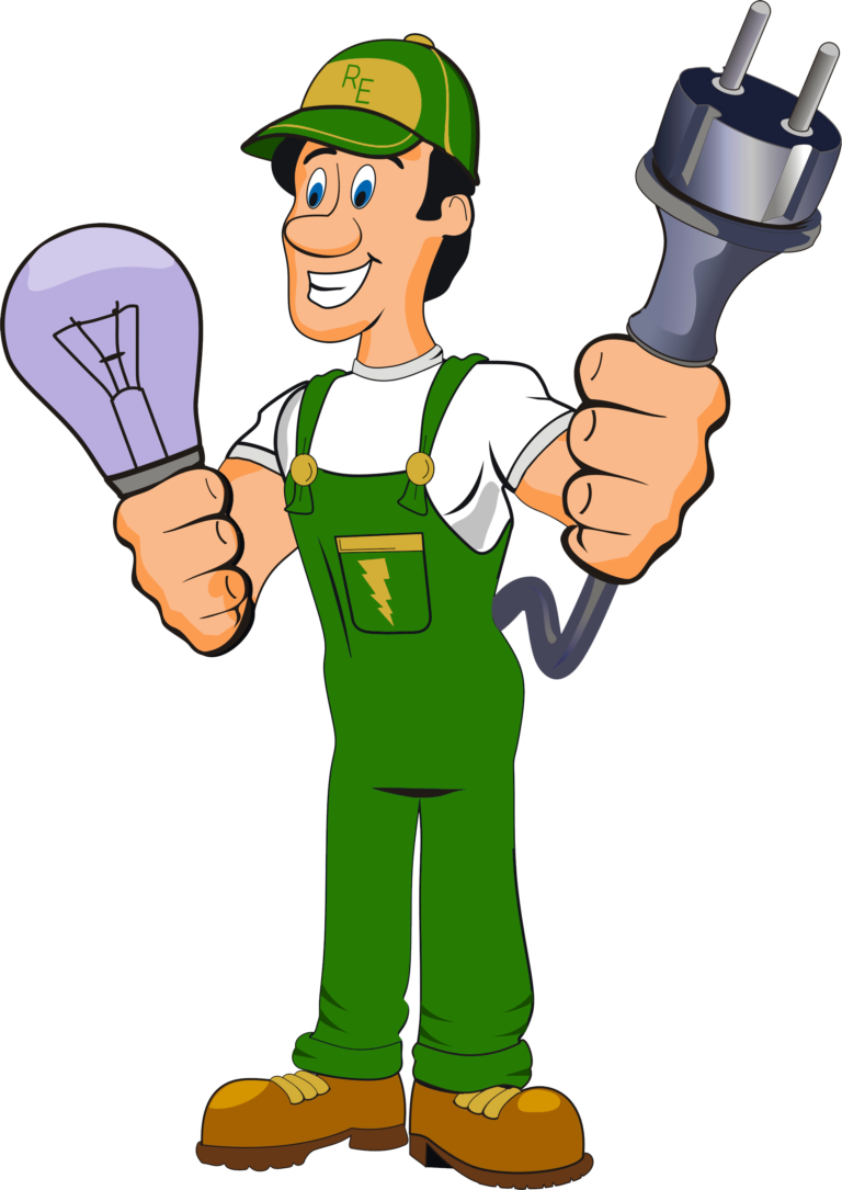Electrician Cartoon Clip Art - Electrician Cartoon Clip Art (768x1085)