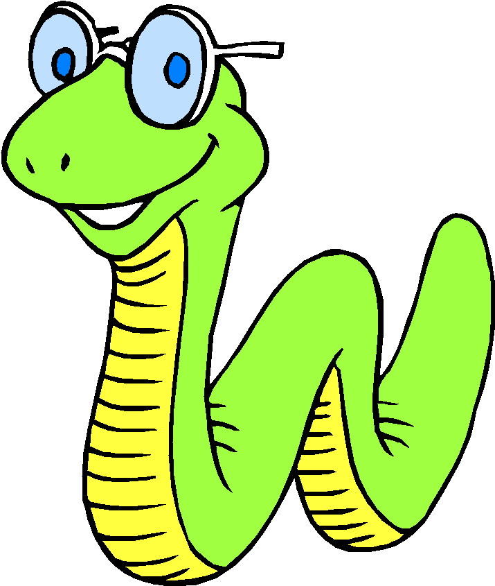 Geek Clipart I Am - Cartoon Snake With Glasses (736x859)