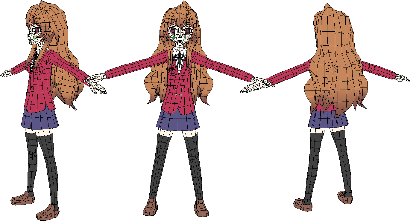 Anime Drawing 3d Modeling Clip Art - 3d Model Anime Girl (1487x787)