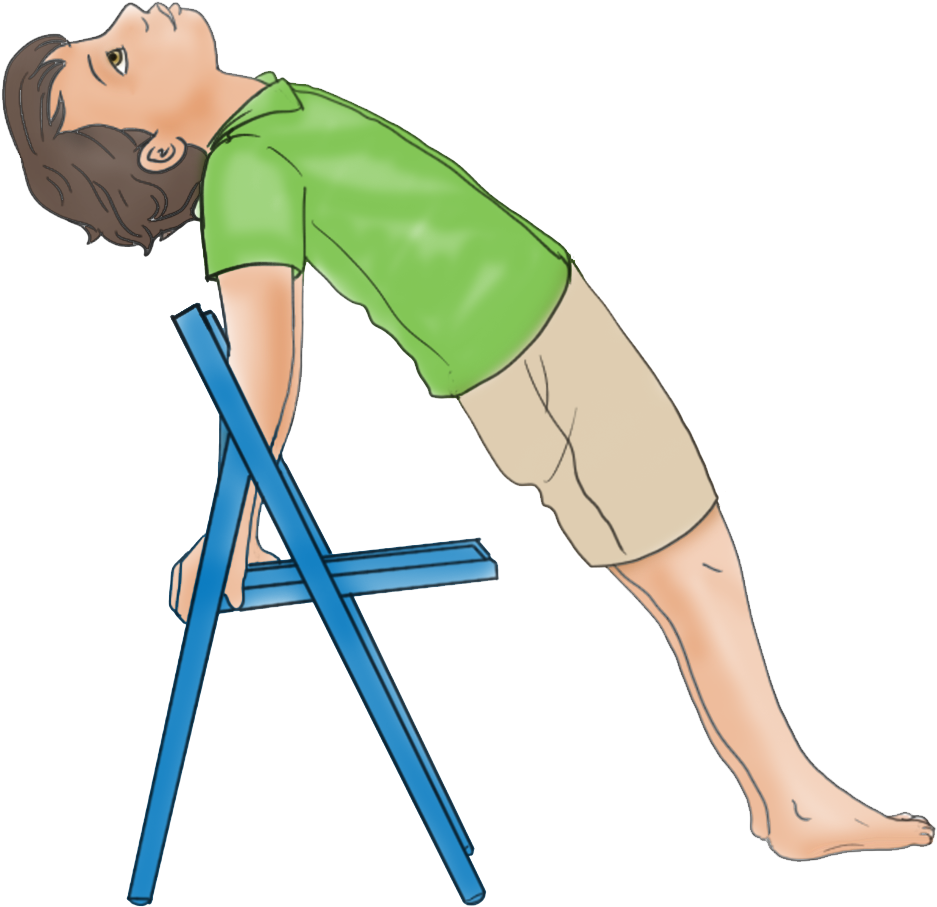 Download and share clipart about Reverse Plank Pose Using A Chair - Simple Yoga...