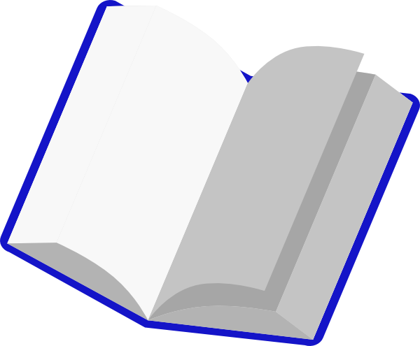 Blue Book No Background Clip Art At Clker - Transparent Background Open Book Clipart (600x495)