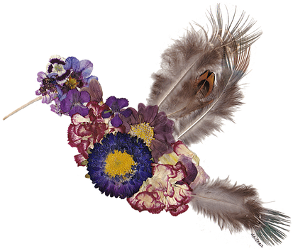 Buy Art Made Out With Real Pressed Flowers - Work Of Art (521x396)