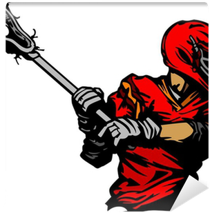 Lacrosse Player Cradling Ball Illustration Wall Mural - Draw A Lacrosse Player (400x400)