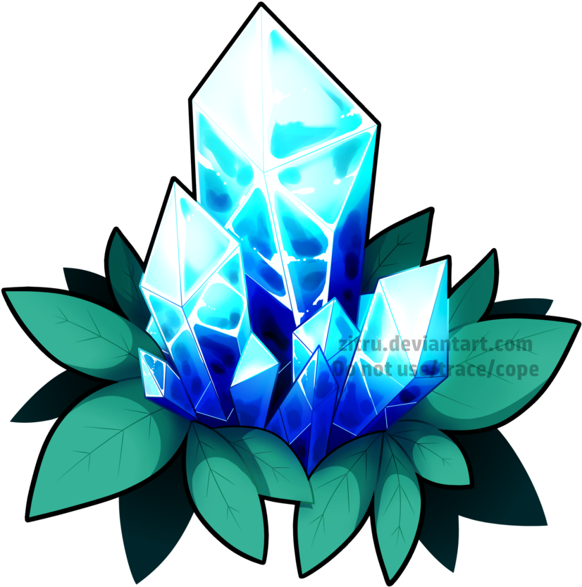 Crystal W Leaves By Zitru - Gentiana (888x900)