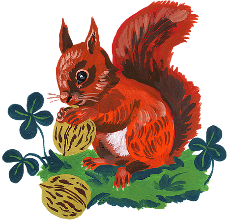 Squirrel Illustration - Nathalie Lete Squirrel (470x454)