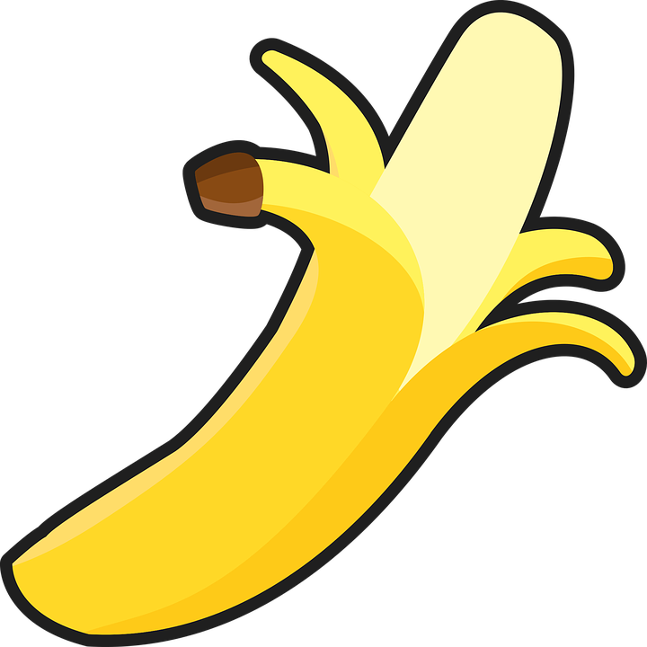 Free Vector Graphic - Peeled Banana Clipart (720x720)