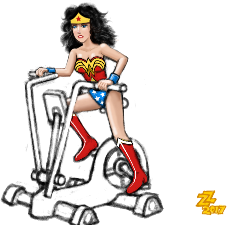 Draw Wonder Woman In The Middle Of A Workout By Zenzmurfy - Wonder Woman (1028x777)