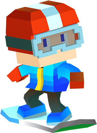 Blocky Snowboarding Messages Sticker-5 - Illustration (618x618)