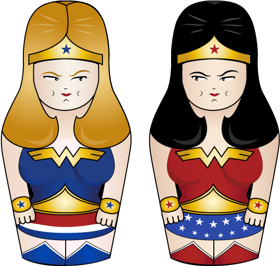 Matrioska Wonderwoman By Francescanoemi - Cartoon (583x590)