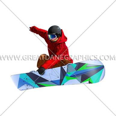 Snowboarder Grab - Printed T-shirt (385x385)