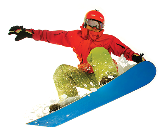 Contact Us About Equipment Rental Or Servicing - Snowboarder Jumping (545x460)