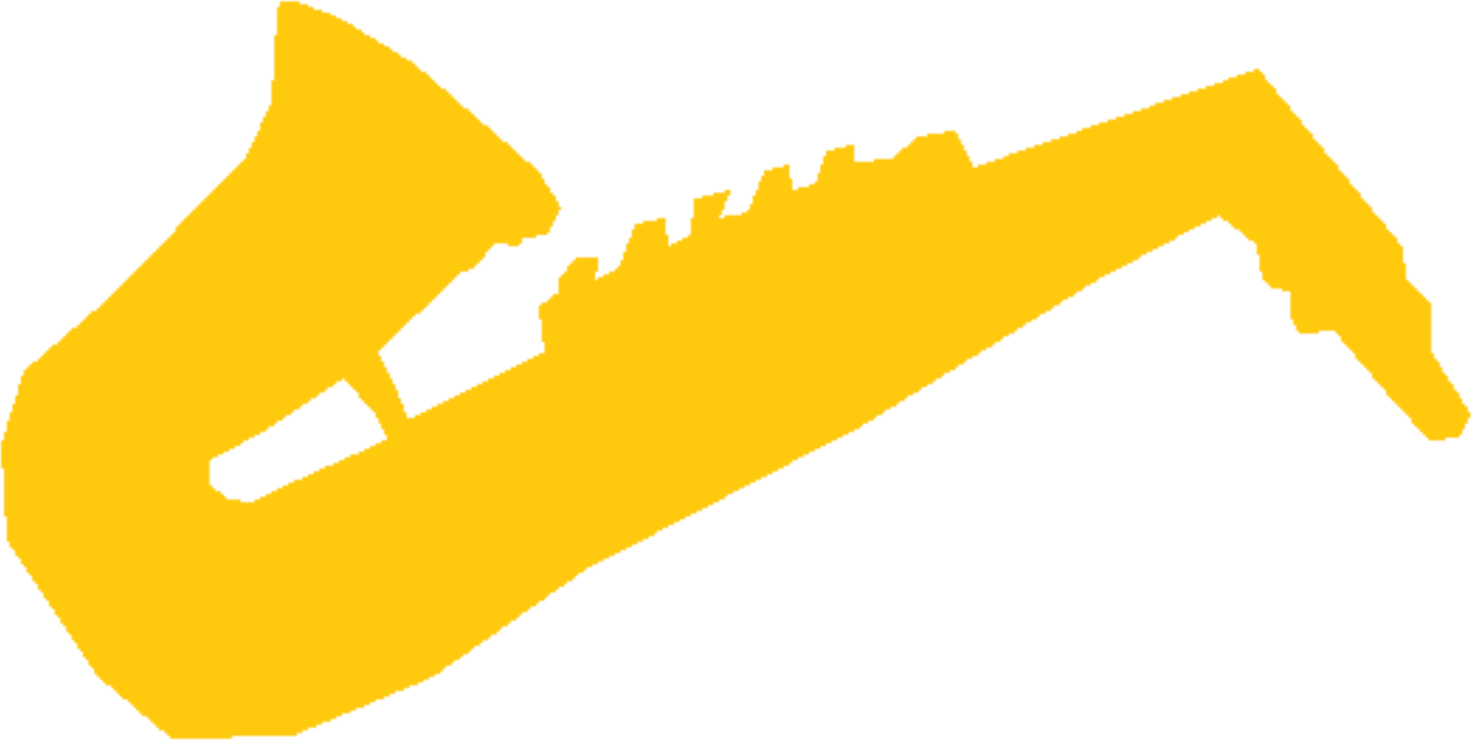 Saxophone Clipart Small - Yellow Saxophone Clip Art (2120x1066)